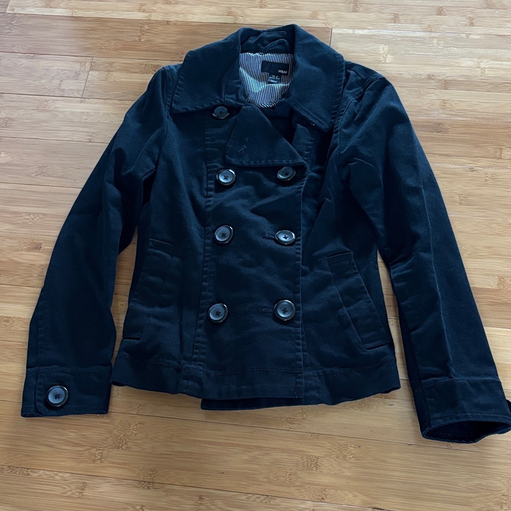 H&M Classic Black Peacoat